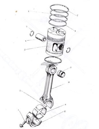 Рисунок поршня с шатуном